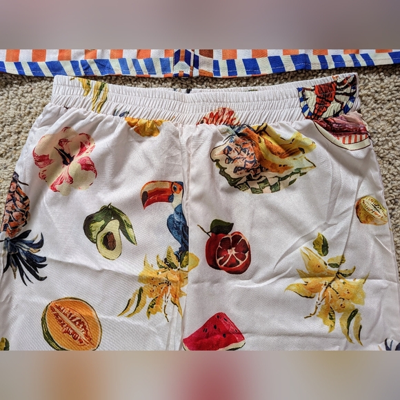 NWOT XL Women's 2 Piece Pajama Lounge Set, Tropical Paradise Pattern - Picture 5 of 14